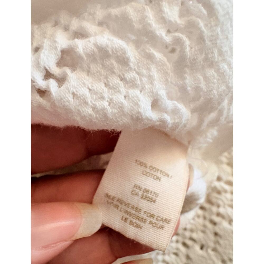 Free People Beach White Crochet Maxi Dress Racerback Cotton Boho M - Picture 8 of 10